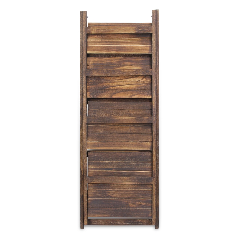 Foxley 4 Tier Folding Wood Shelf - Brown