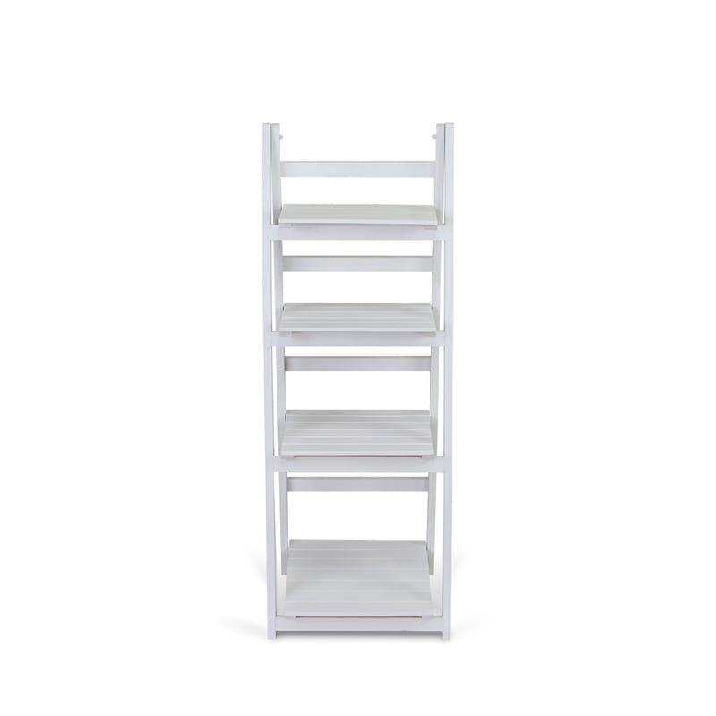Foxley 4 Tier Folding Wood Shelf - White