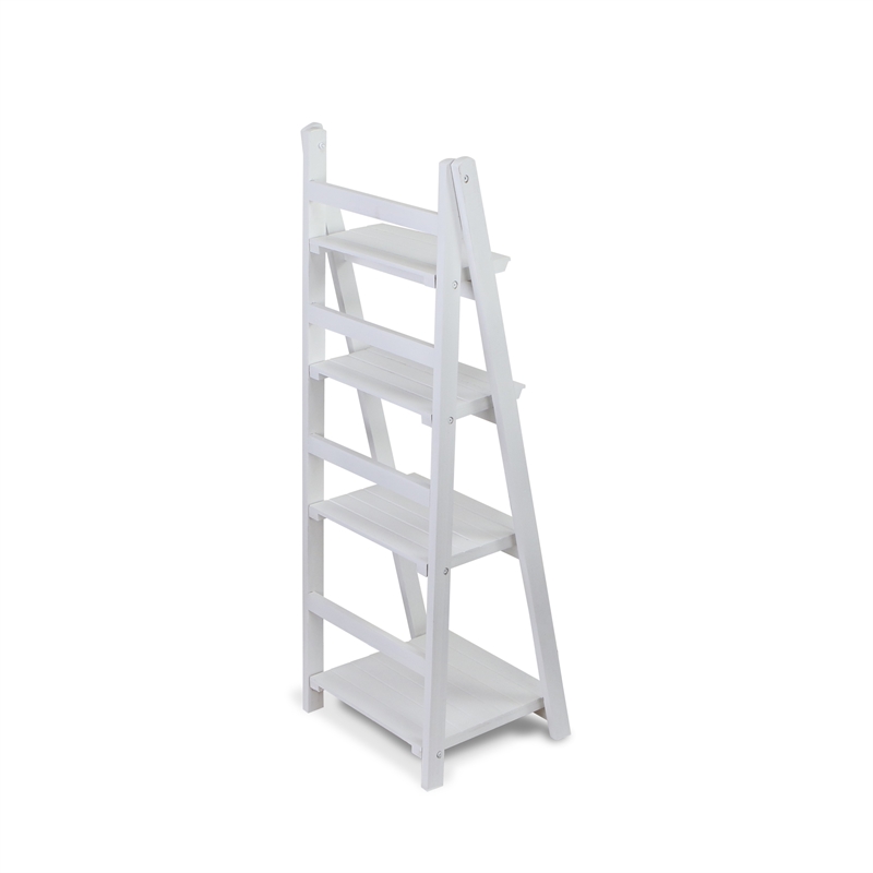 Foxley 4 Tier Folding Wood Shelf - White