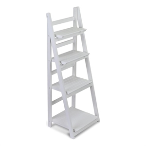 Foxley 4 Tier Folding Wood Shelf - White
