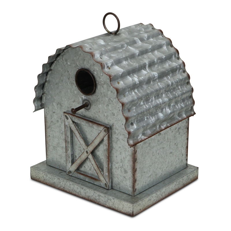 Ethel Metal Hanging Birdhouse Decor - Curved