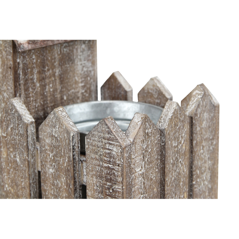 Elwin 2 Story Bird house & Galvanized Pot - Small