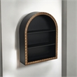 Mireza Ornate Framed Black & Gold 3 Tier Wooden Wall Shelf