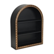 Mireza Ornate Framed Black & Gold 3 Tier Wooden Wall Shelf
