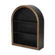 Mireza Ornate Framed Black & Gold 3 Tier Wooden Wall Shelf