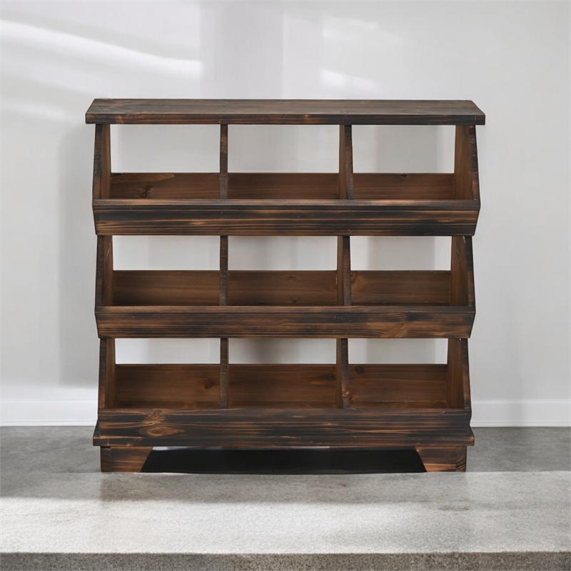 Linden 9 Pocket Wooden Table Shelf