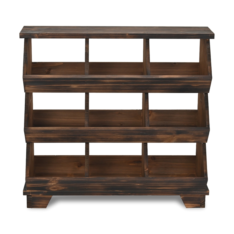 Linden 9 Pocket Wooden Table Shelf