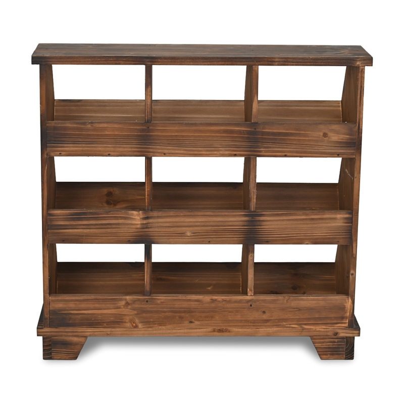 Linden 9 Pocket Wooden Table Shelf
