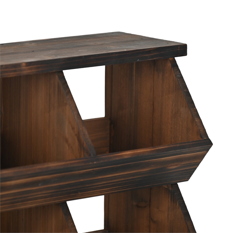 Linden 9 Pocket Wooden Table Shelf