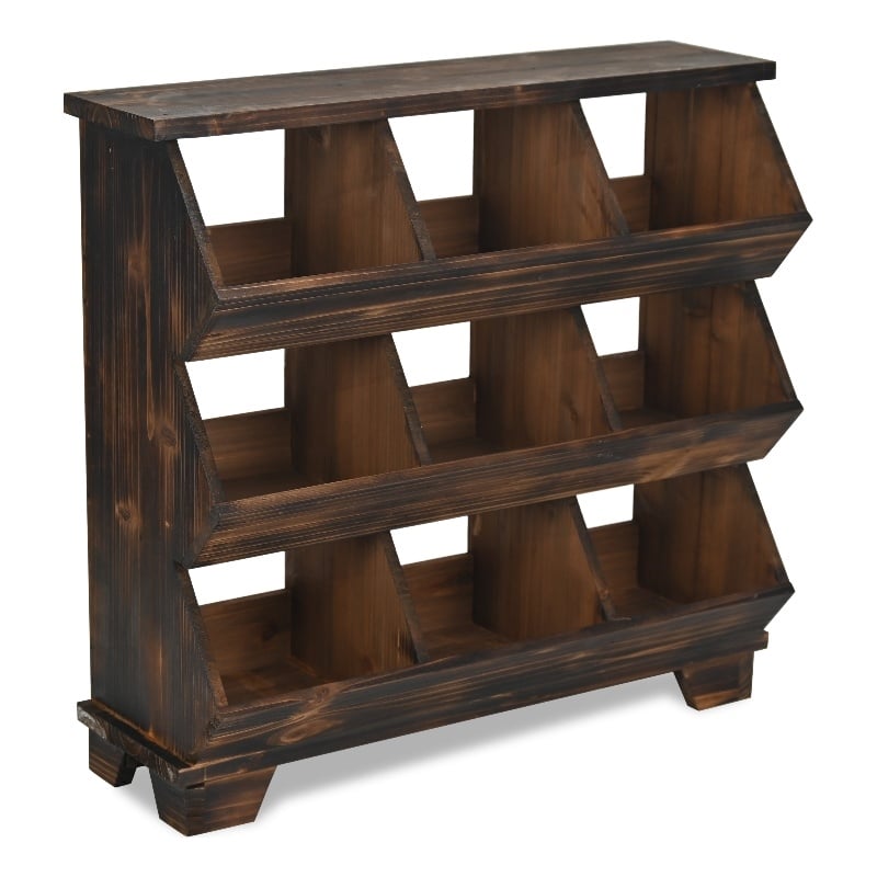 Linden 9 Pocket Wooden Table Shelf