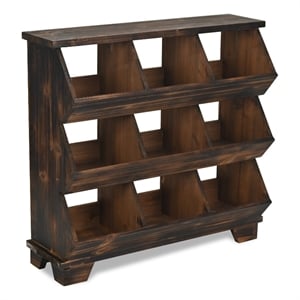 Linden 9 Pocket Wooden Table Shelf