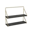 Nicasia 2 Tier Brown & Gold Wood Wall Shelf