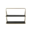 Nicasia 2 Tier Brown & Gold Wood Wall Shelf