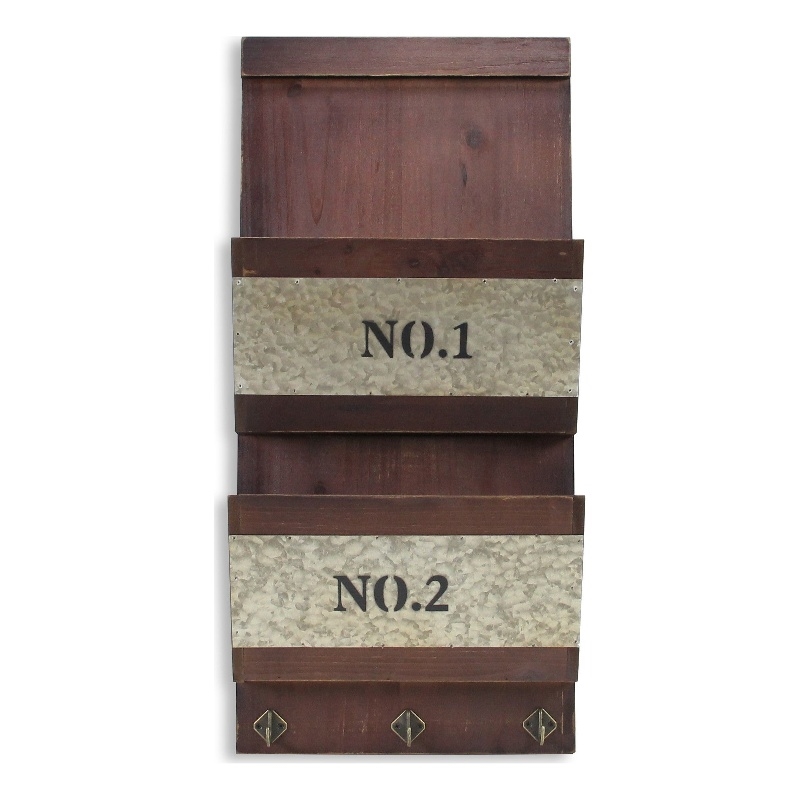 Zylia 2 Tier Accented Wood Wall Storage