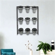 Ione 9 Pot Wall Planter with Metal Wall Frame