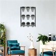 Ione 9 Pot Wall Planter with Metal Wall Frame