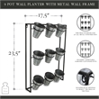 Ione 9 Pot Wall Planter with Metal Wall Frame