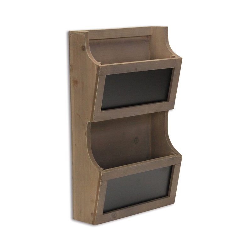 Selby Wooden 2 Tier Wall Storage - Brown