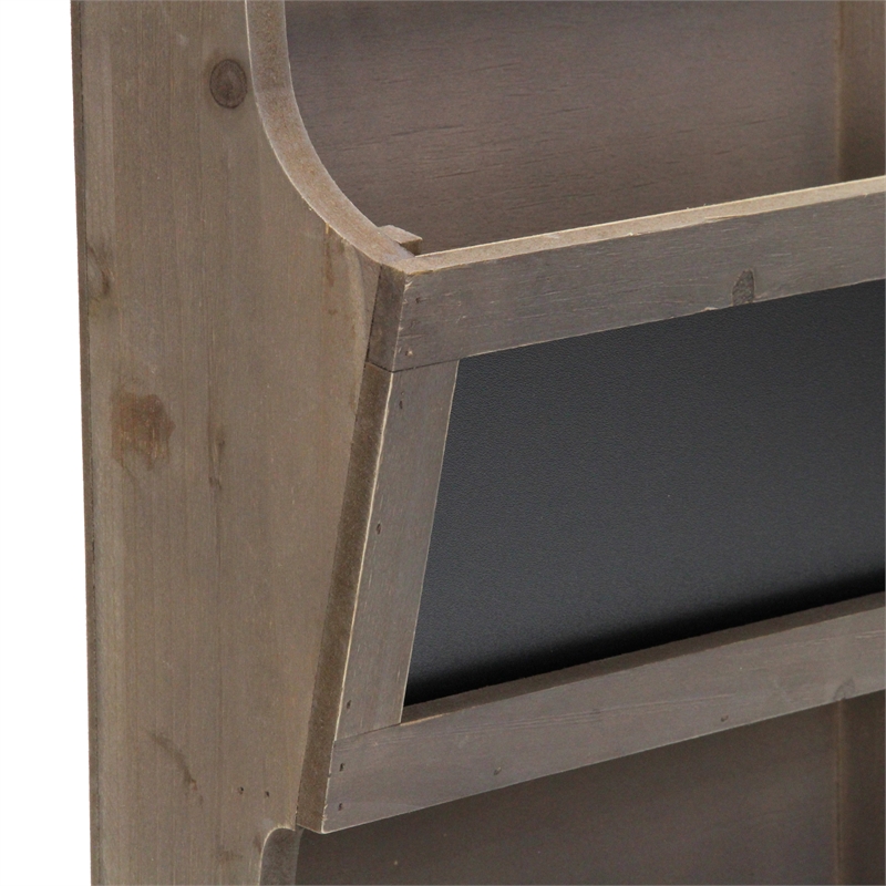 Selby Wooden 2 Tier Wall Storage - Brown