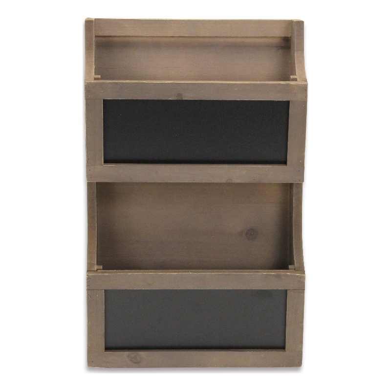 Selby Wooden 2 Tier Wall Storage - Brown