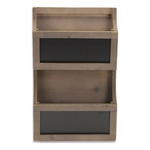 Selby Wooden 2 Tier Wall Storage - Brown