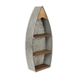 Alessia Galvanized & Wood Hanging Boat Shelf
