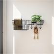 Syntra Black Metal Wall Hook & Shelf Organizer