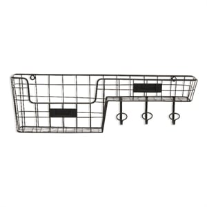 Syntra Black Metal Wall Hook & Shelf Organizer