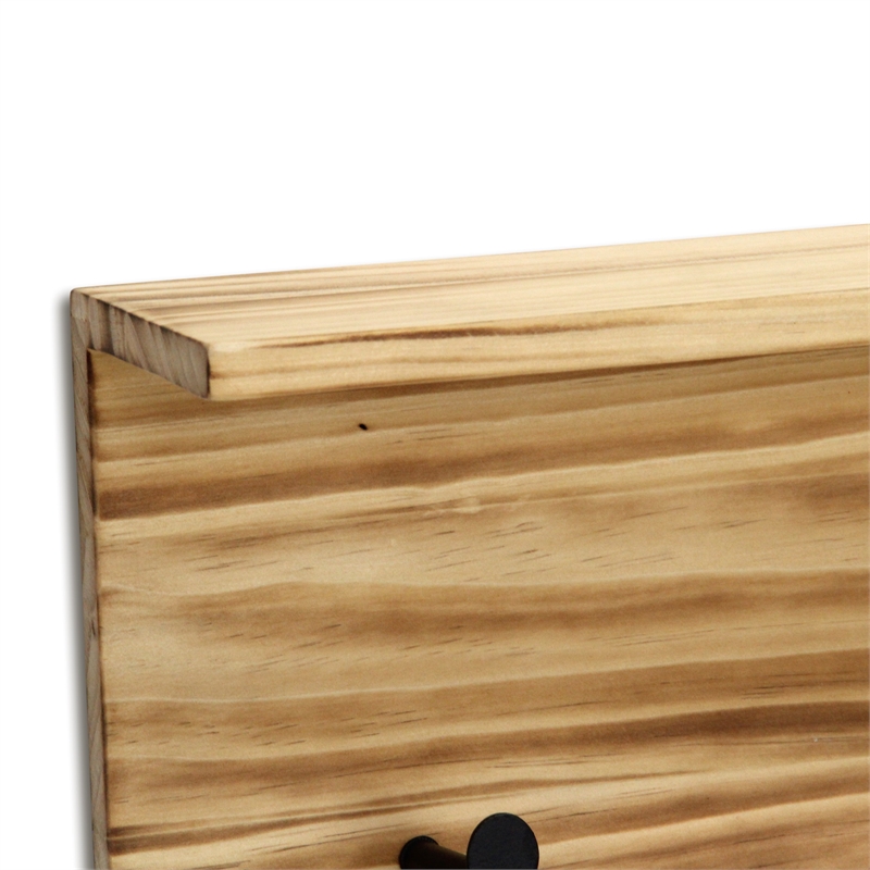 Aldervale Wood & Metal 5 Hook Hanger & Shelf