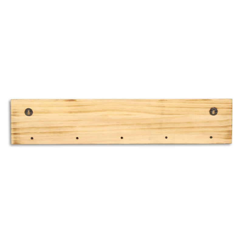 Aldervale Wood & Metal 5 Hook Hanger & Shelf