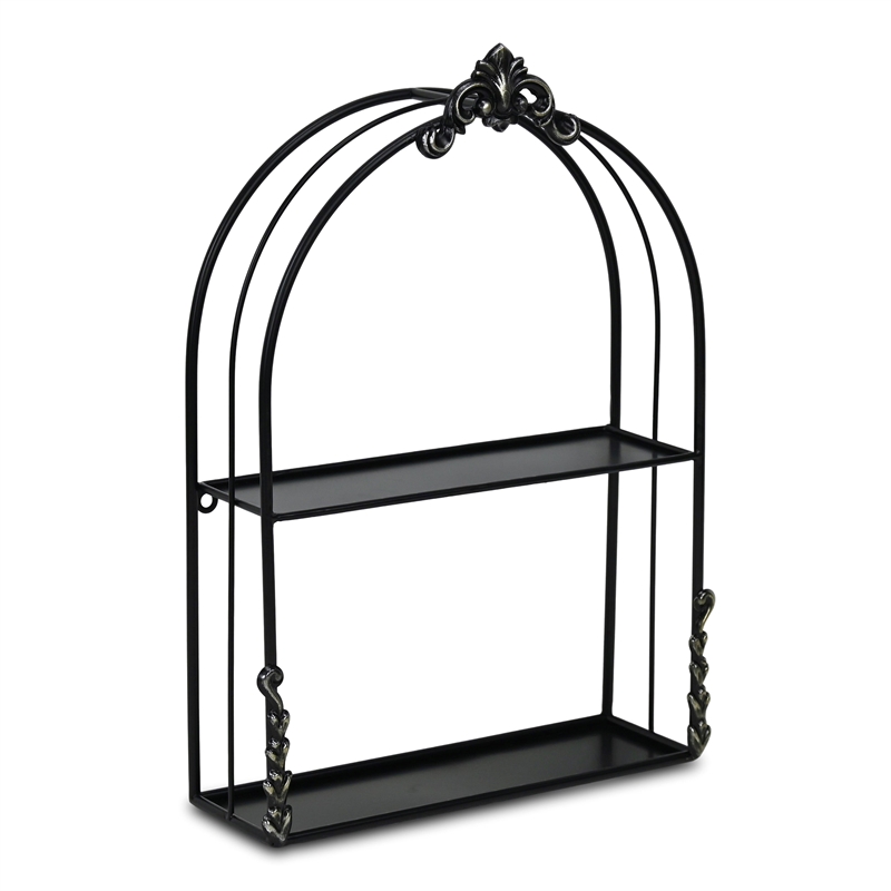 Sophronia Vintage Style 2 Tier Metal Wall Shelf
