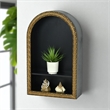 Mireza Ornate Framed Black & Gold 2 Tier Wooden Wall Shelf