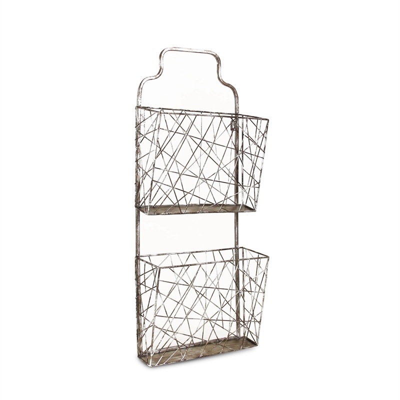Honora 2 Tier Abstract Metal Wall Organizer