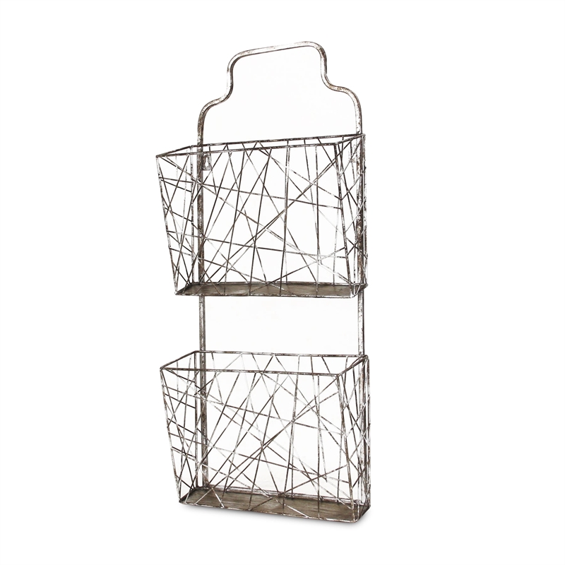 Honora 2 Tier Abstract Metal Wall Organizer