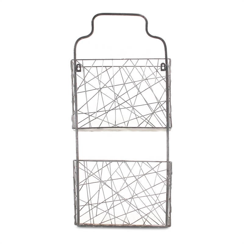 Honora 2 Tier Abstract Metal Wall Organizer