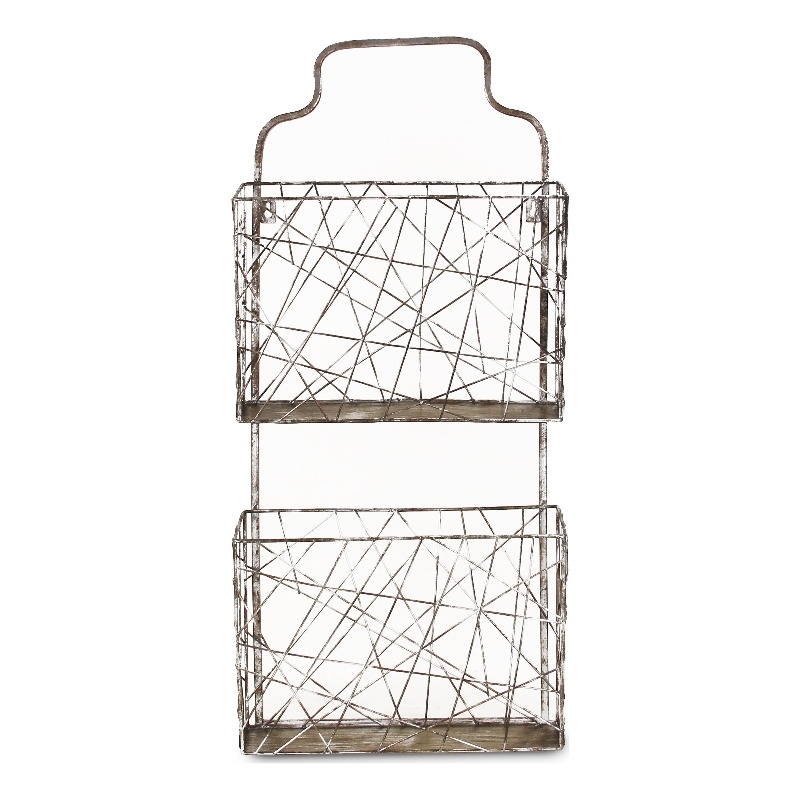 Honora 2 Tier Abstract Metal Wall Organizer