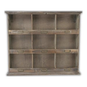 Dael Wooden 9 Cubby Wall Shelf - Brown