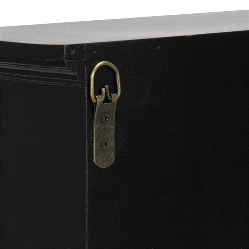 Dael Wooden 9 Cubby Wall Shelf - Black