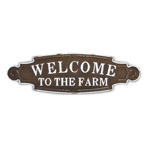 Ada Lacquered Style &quotWelcome to the Farm&quot Metal Wall Sign