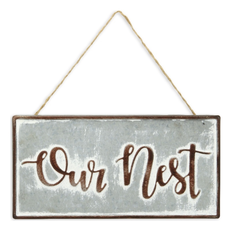Eulalia Metal Rustic Hanging Wall Sign - 