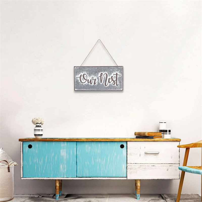 Eulalia Metal Rustic Hanging Wall Sign - 