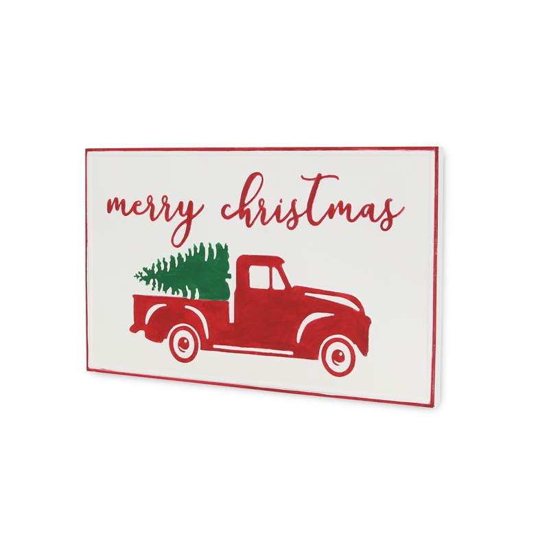 Menica Multicolor Truck & Tree Christmas Sign
