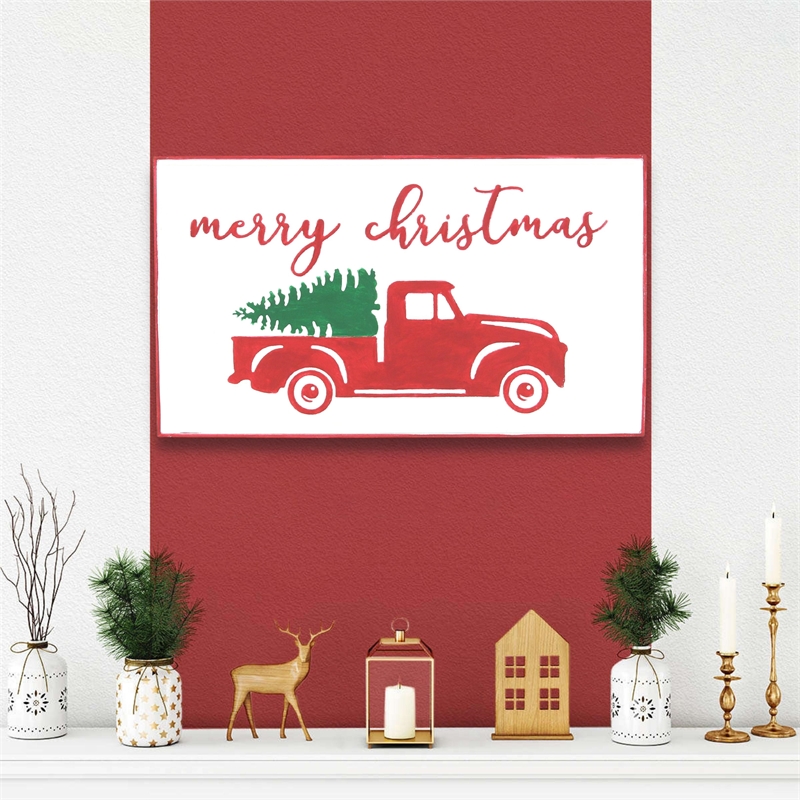 Menica Multicolor Truck & Tree Christmas Sign