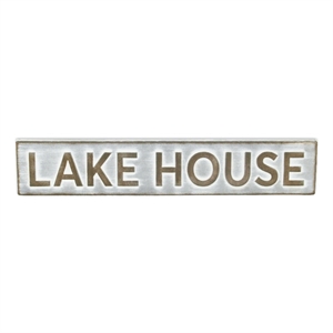 Roven Horizontal &quotLake House&quot Sign - Galvanized