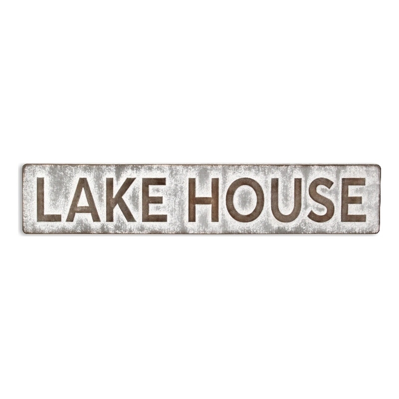 Roven Galvanized Lake House Sign - Large