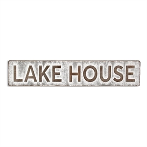 Roven Galvanized Lake House Sign - Large