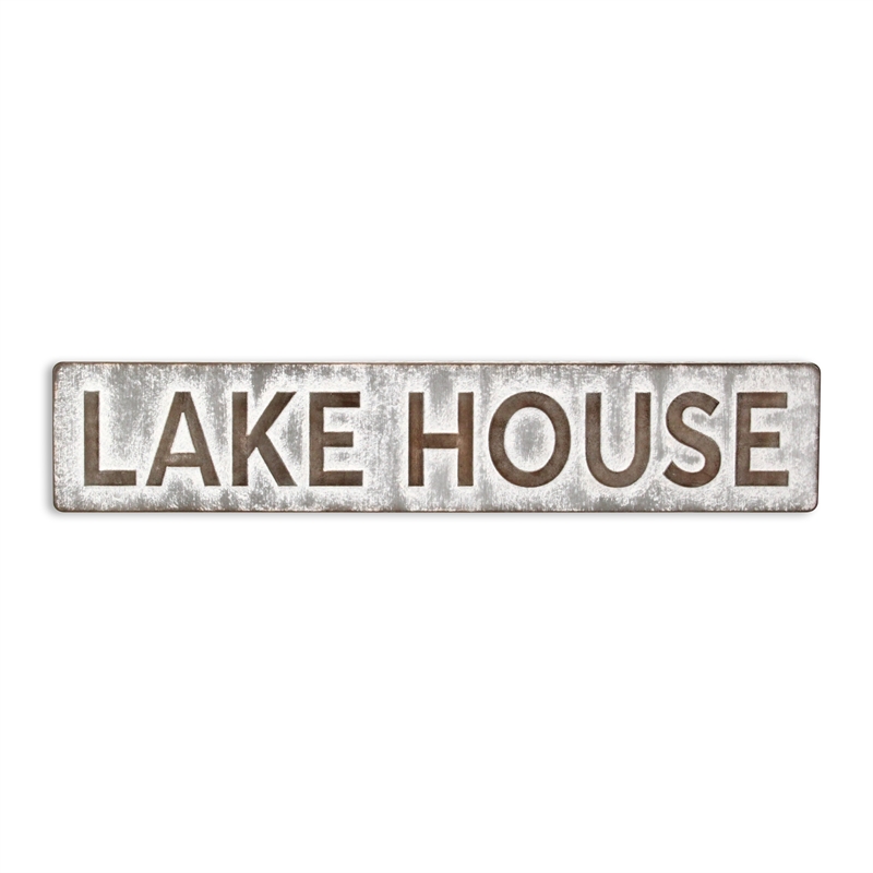 Roven Galvanized Lake House Sign - Large