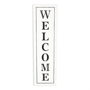 Callo White Vertical &quotWelcome&quot Sign