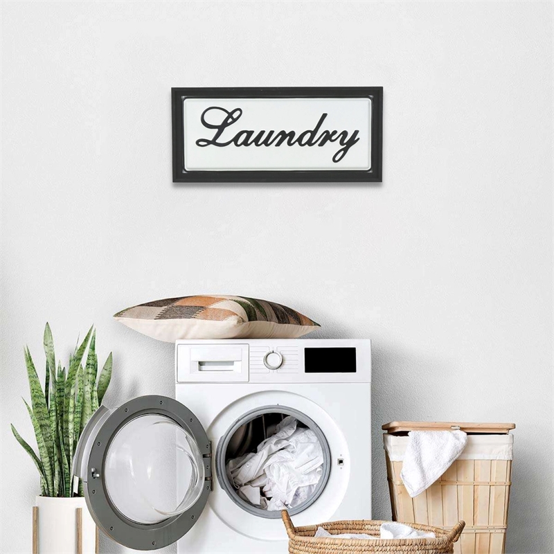 Colista Elegant Laundry Wall Sign - Black