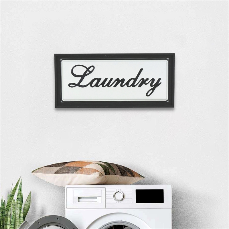 Colista Elegant Laundry Wall Sign - Black